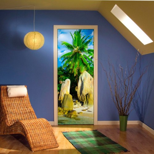 Фотообои пальма и камни Wallfix w-136