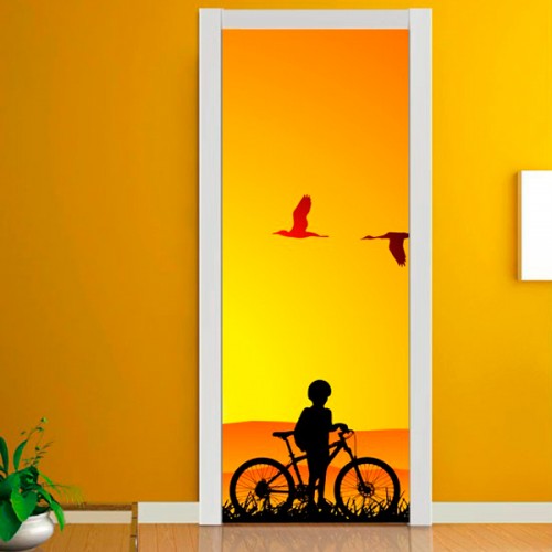 Фотообои мальчик с велосипедом Wallfix w-170