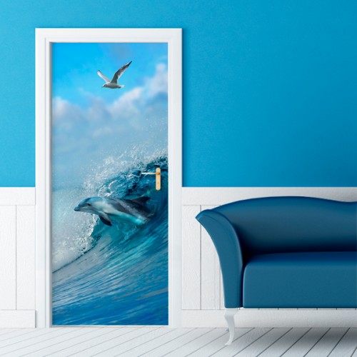 Фотообои дельфин на волне Wallfix w-279