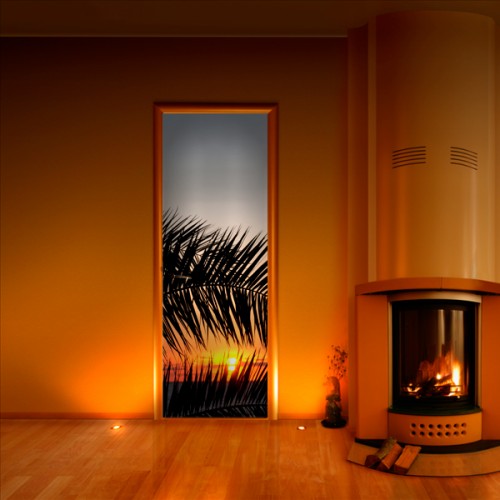 Фотообои пальма на фоне заката Wallfix w-051