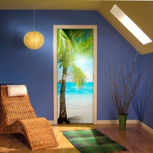 Фотообои пальма на берегу Wallfix w-080