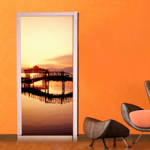 Фотообои мост и закат Wallfix w-087